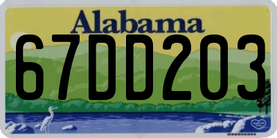 AL license plate 67DD203