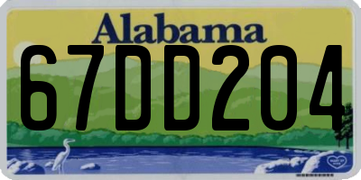 AL license plate 67DD204