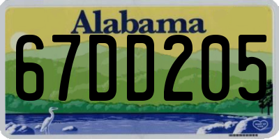 AL license plate 67DD205