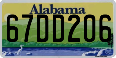 AL license plate 67DD206