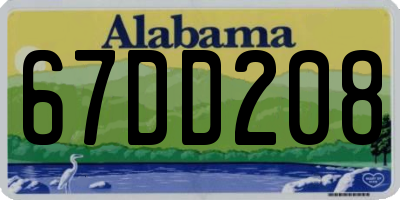 AL license plate 67DD208