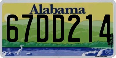 AL license plate 67DD214