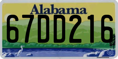 AL license plate 67DD216