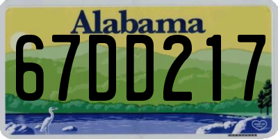 AL license plate 67DD217