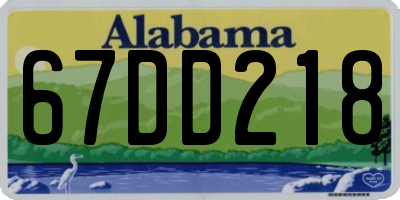 AL license plate 67DD218