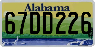 AL license plate 67DD226