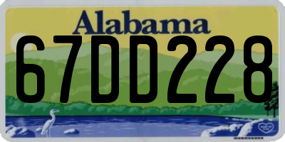 AL license plate 67DD228