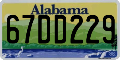 AL license plate 67DD229