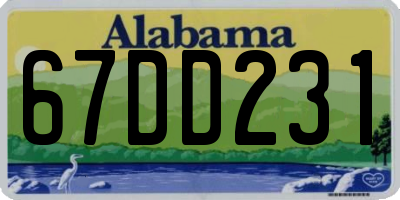 AL license plate 67DD231