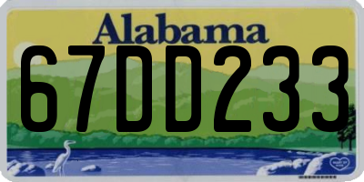 AL license plate 67DD233