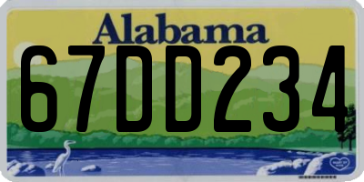 AL license plate 67DD234