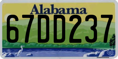 AL license plate 67DD237