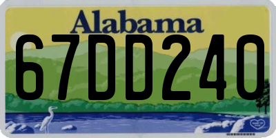 AL license plate 67DD240