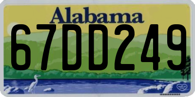 AL license plate 67DD249