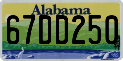 AL license plate 67DD250