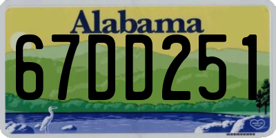 AL license plate 67DD251