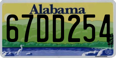 AL license plate 67DD254
