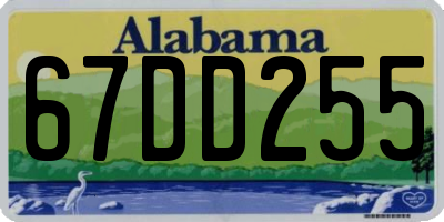 AL license plate 67DD255