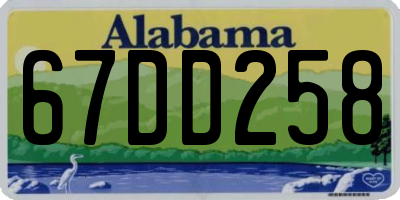 AL license plate 67DD258
