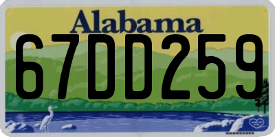 AL license plate 67DD259