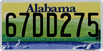 AL license plate 67DD275