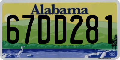 AL license plate 67DD281