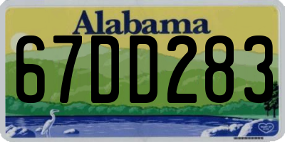 AL license plate 67DD283