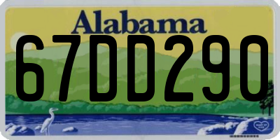 AL license plate 67DD290
