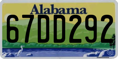 AL license plate 67DD292