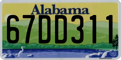 AL license plate 67DD311