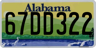 AL license plate 67DD322