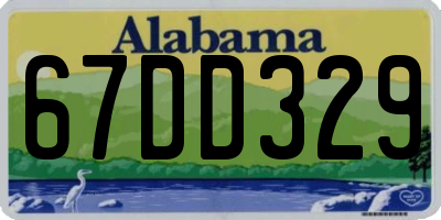 AL license plate 67DD329