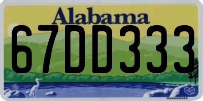 AL license plate 67DD333