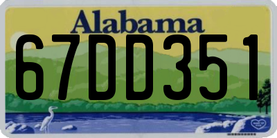 AL license plate 67DD351
