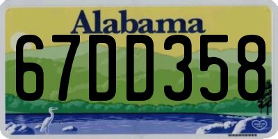 AL license plate 67DD358