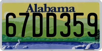 AL license plate 67DD359