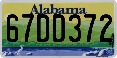 AL license plate 67DD372