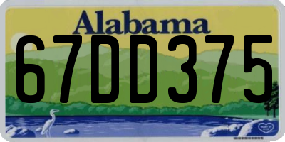 AL license plate 67DD375