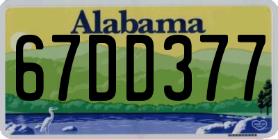 AL license plate 67DD377