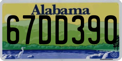 AL license plate 67DD390