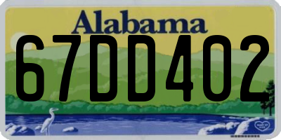 AL license plate 67DD402