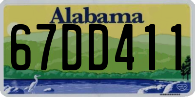 AL license plate 67DD411