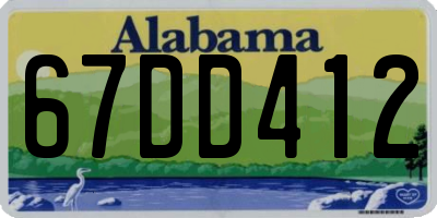 AL license plate 67DD412