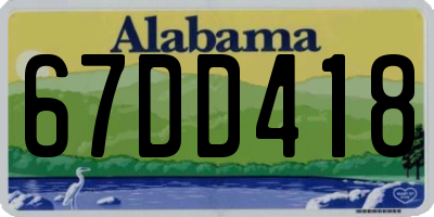 AL license plate 67DD418