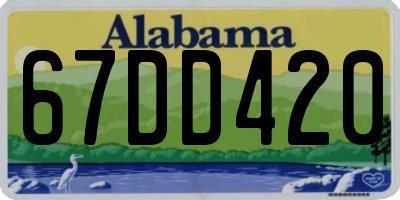 AL license plate 67DD420