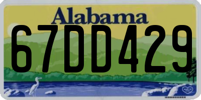 AL license plate 67DD429