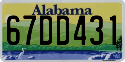 AL license plate 67DD431