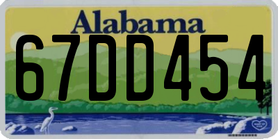 AL license plate 67DD454