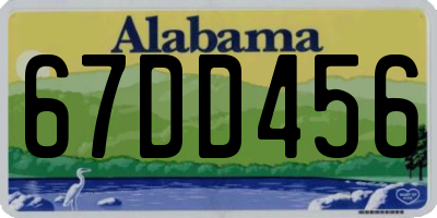 AL license plate 67DD456