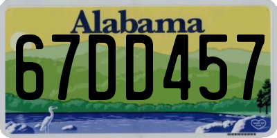 AL license plate 67DD457